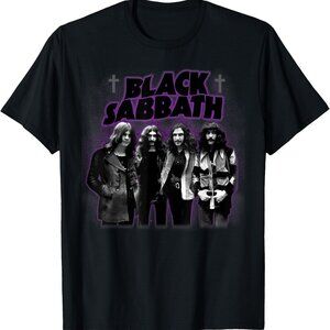 Black Sabbath Cross Glow Group Shirt Gothic Rock Band Tee Ozzy Era Glow-Inspired